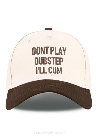 Embroidered Dont Play Dubstep Y2K Color Block Baseball Cap Cherrykitten