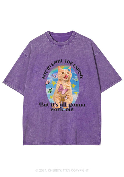 It's Gonna Work Out Y2K Washed Tee Cherrykitten