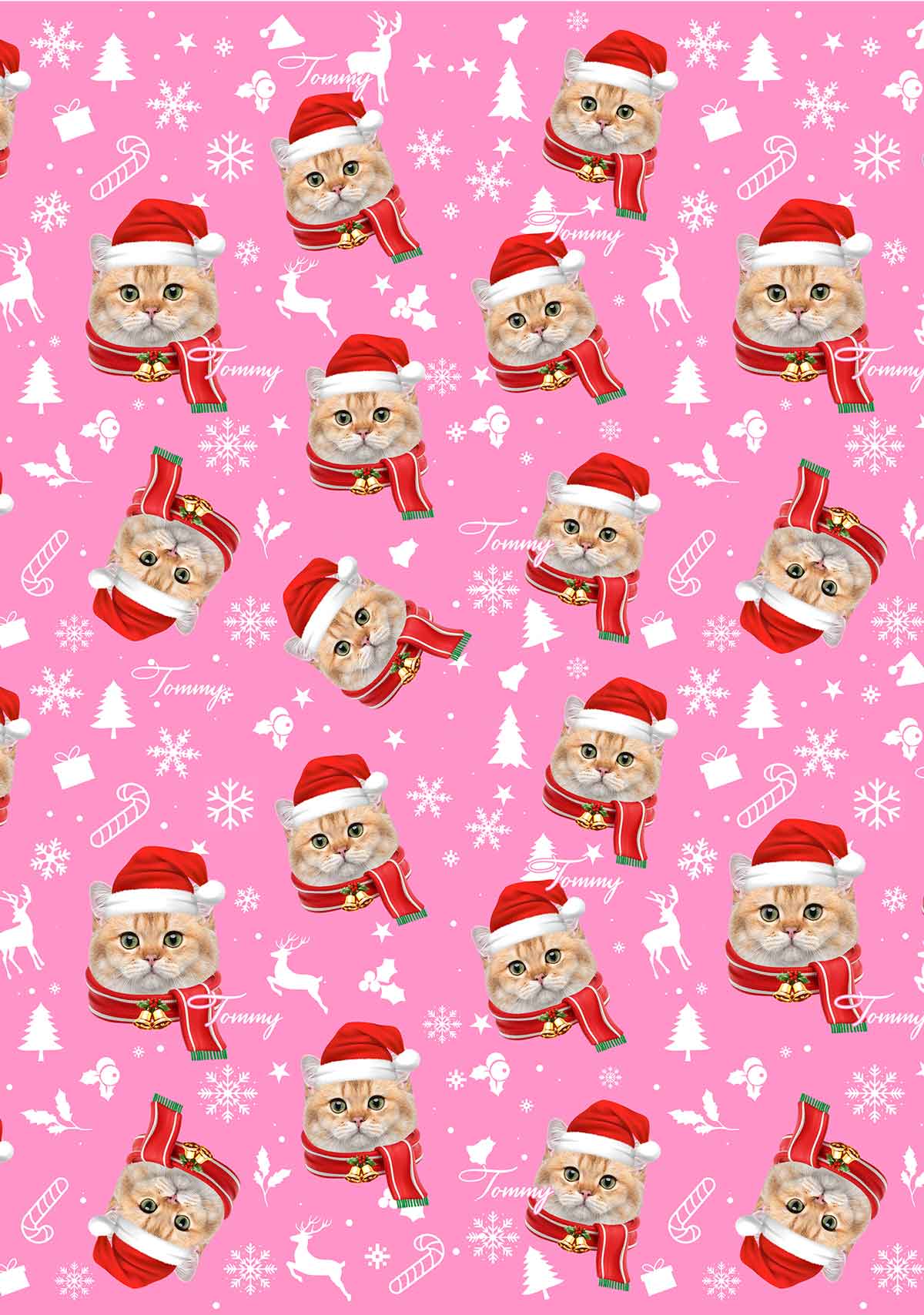 Custom Sweet Cat Face Y2K Print Long Sleeve Pajama Set Cherrykitten