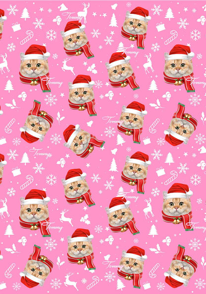 Custom Sweet Cat Face Y2K Print Long Sleeve Pajama Set Cherrykitten