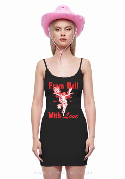 From Hell With Love Y2K Lace Slip Dress Cherrykitten