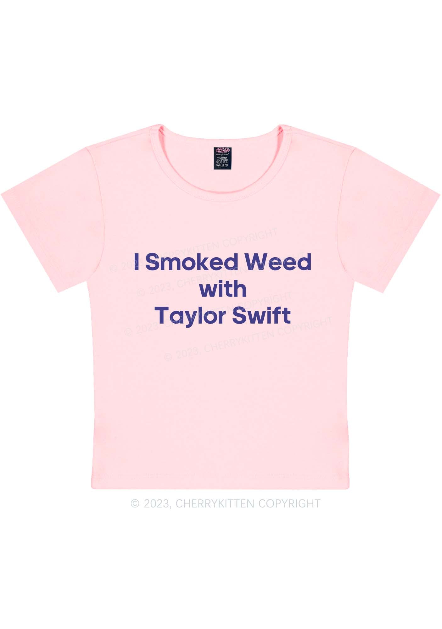 I Smoked With TS Y2K Baby Tee Cherrykitten