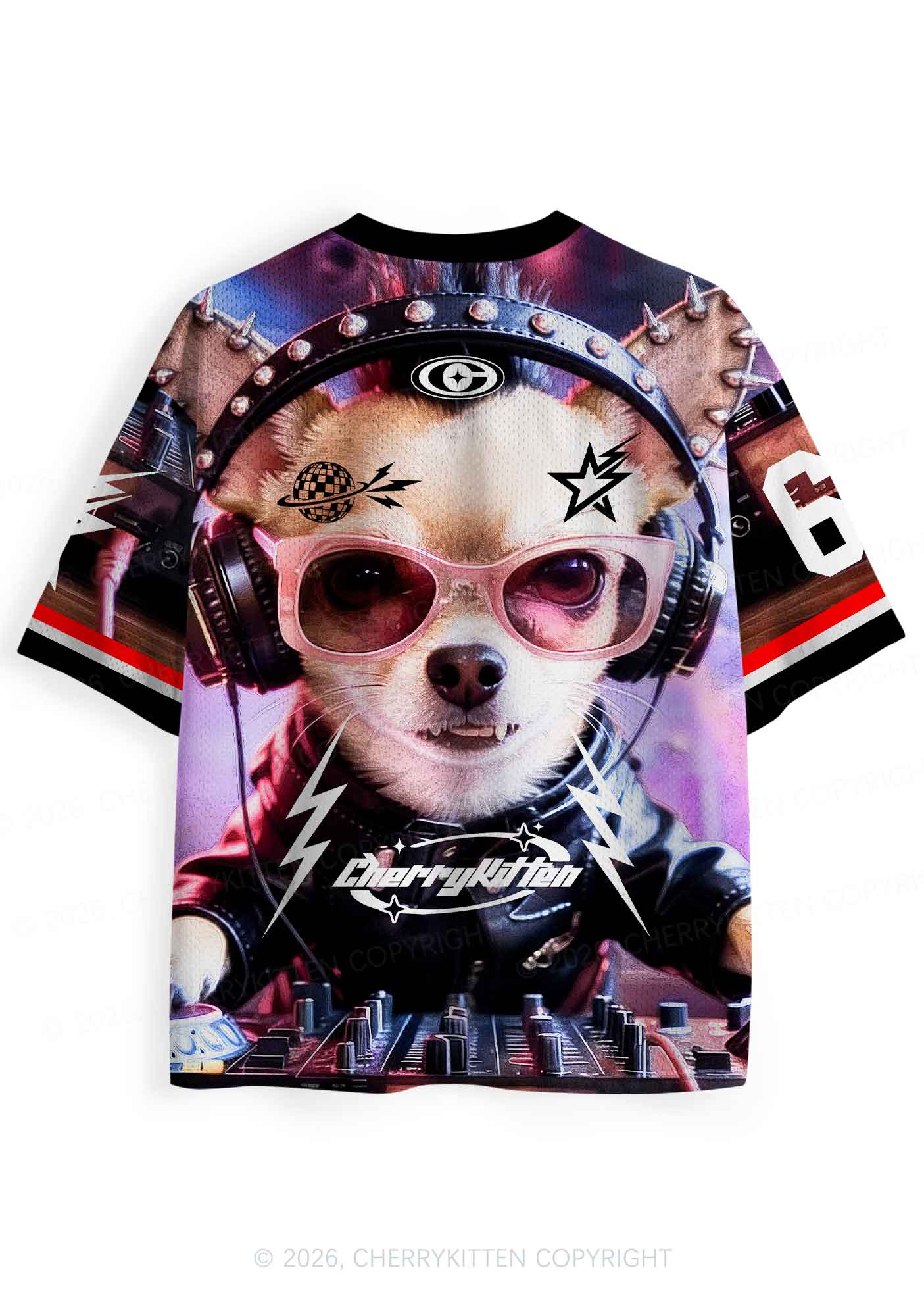Punk Rock Chihuahua DJ Y2K Sport Jersey Shirts Cherrykitten