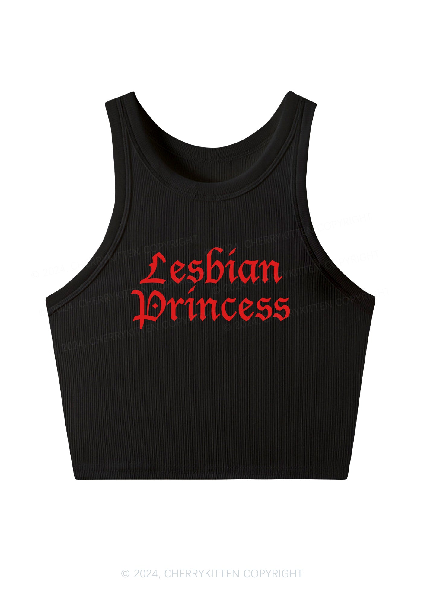 Lesbian Princess Y2K Crop Tank Top Cherrykitten