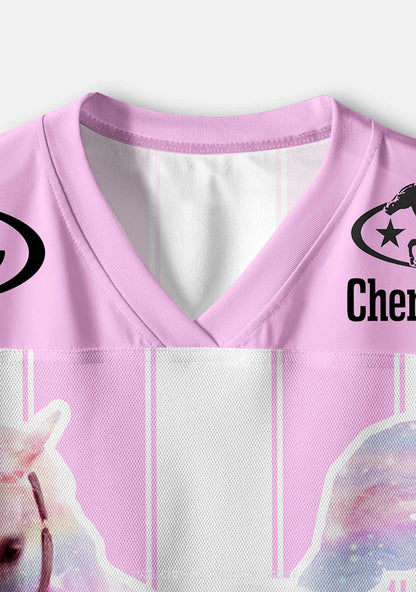 Custom Pink Horse Y2K Crop Sport Jersey Shirts Cherrykitten