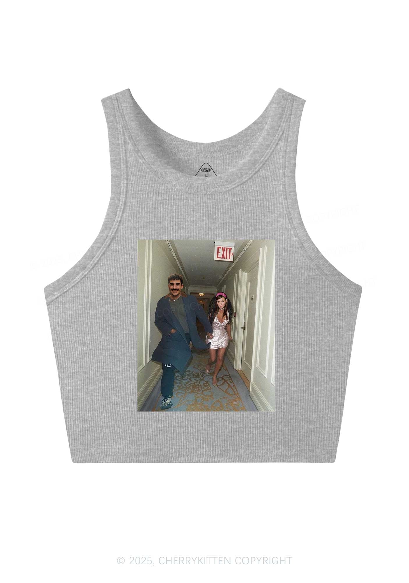 Custom Famous Hallway Photo Y2K Crop Tank Top Cherrykitten