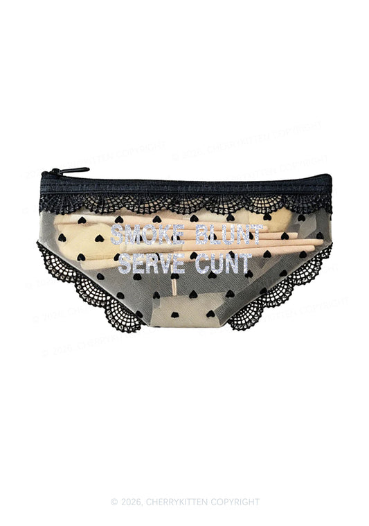 Glitter Smoke Blunt Y2K Briefs Shape Cosmetic Pouch Cherrykitten