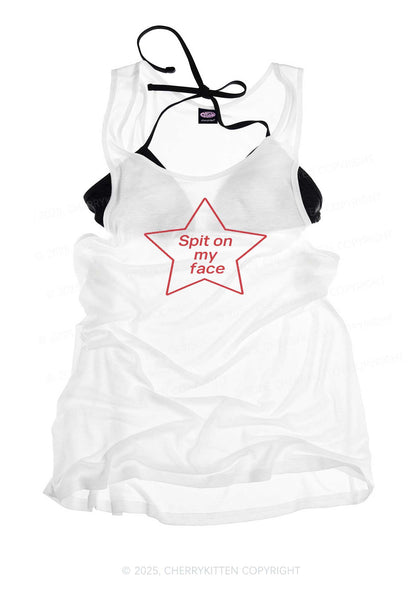 Spit On My Face Y2K Sheer Boyfriend Tank Cherrykitten