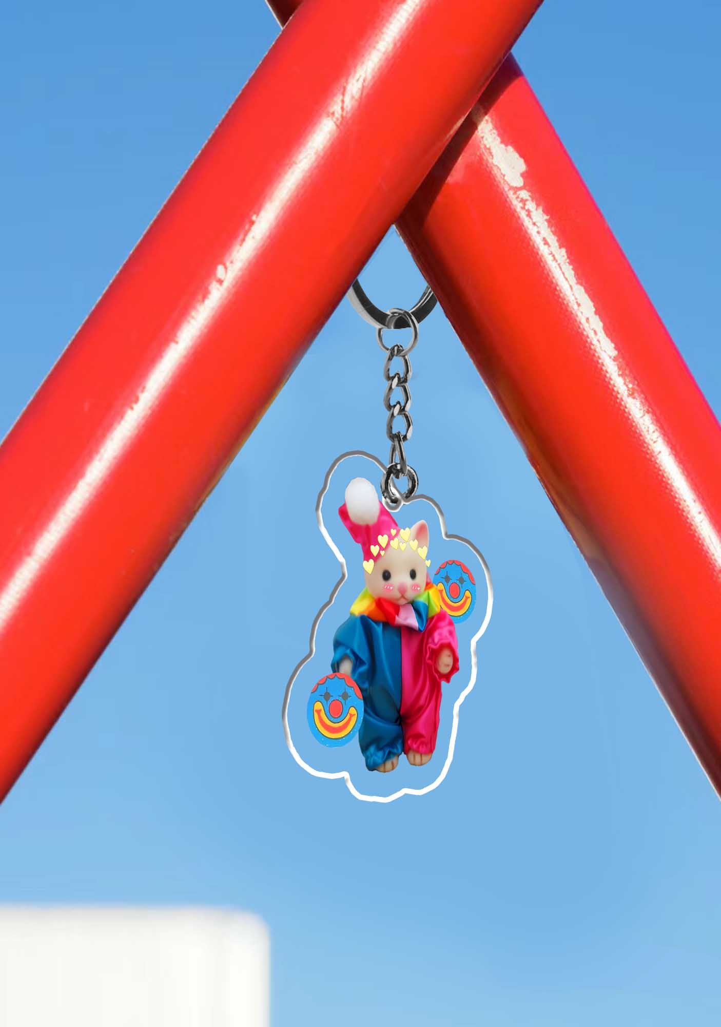 Chat Clown 1Pc Y2K Keychain Cherrykitten