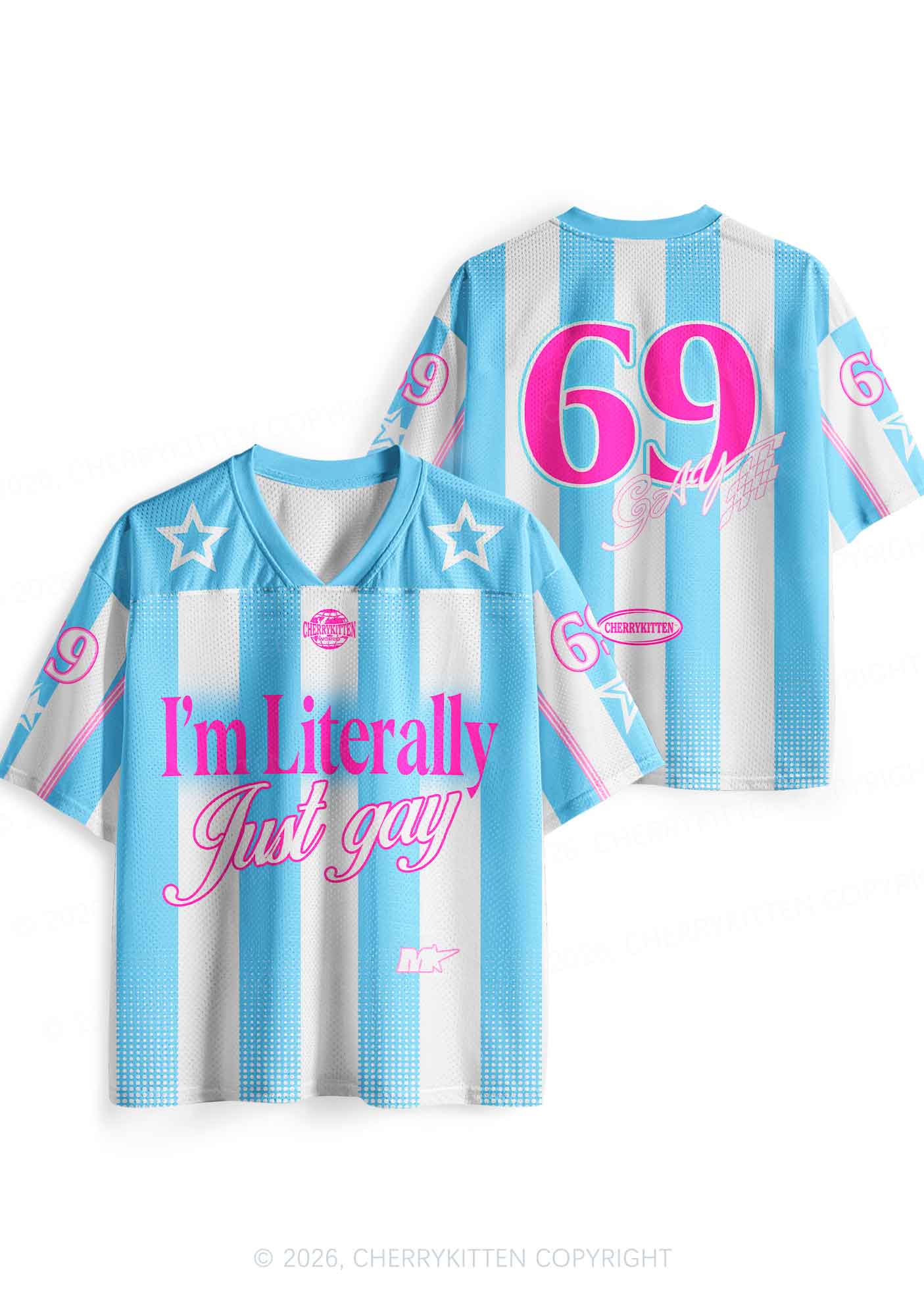 Im Literally Just Gay Pride Y2K Sport Jersey Shirts Cherrykitten