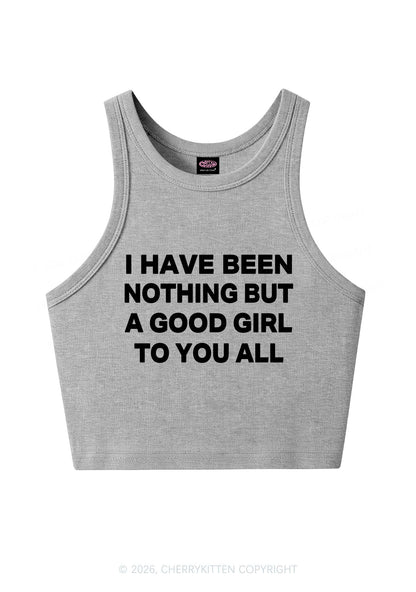 I Have Been A Good Girl Y2K Crop Tank Top Cherrykitten