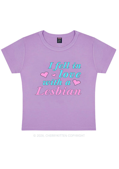 I Fell In Love With Lesbian Pride Y2K Baby Tee Cherrykitten