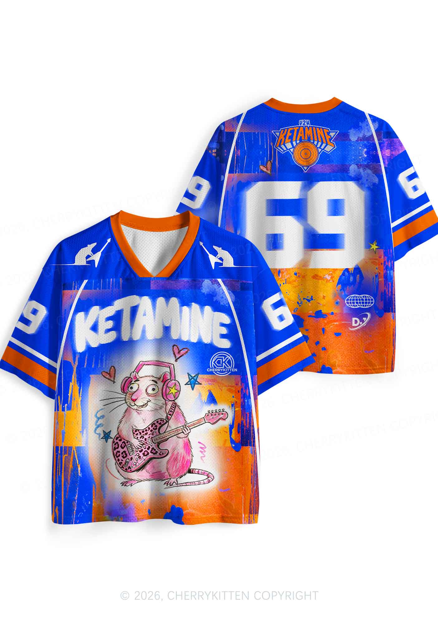 Pink Leopard Guitar Rat Y2K Sport Jersey Shirts Cherrykitten