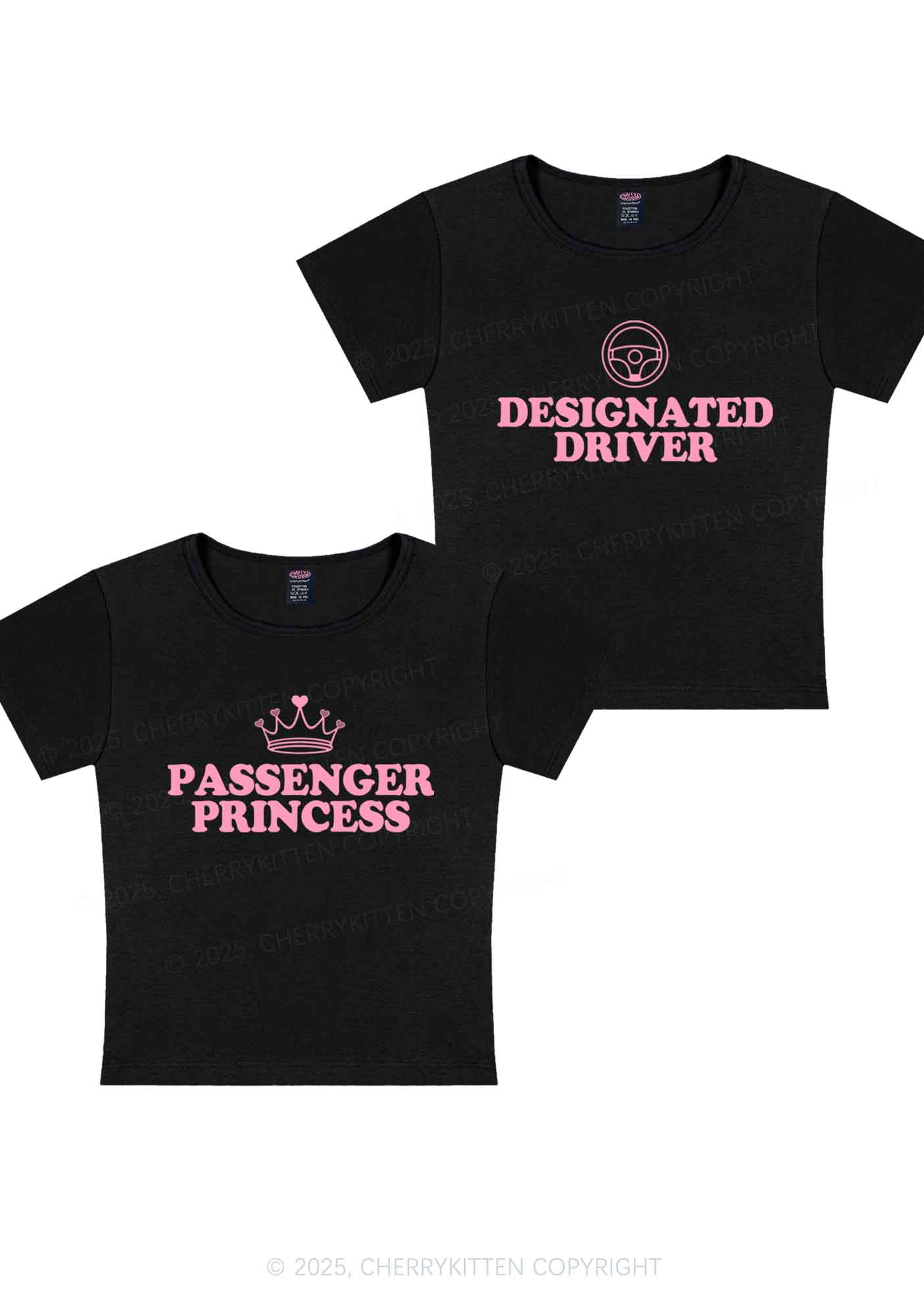 Passenger Princess Designated Driver Y2K Valentine's Day Baby Tee Cherrykitten