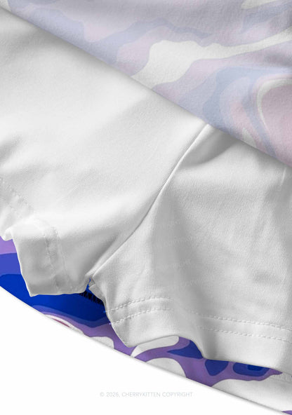 Bisexual Liquid Tie Dye Pride Y2K Print Mini Skirt Cherrykitten