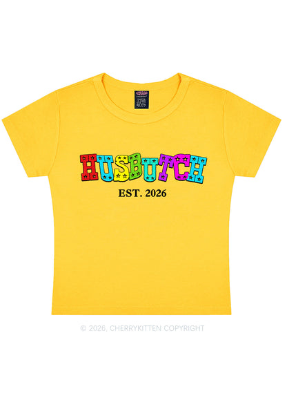 Custom Year Rainbow Husbutch Pride Y2K Baby Tee Cherrykitten