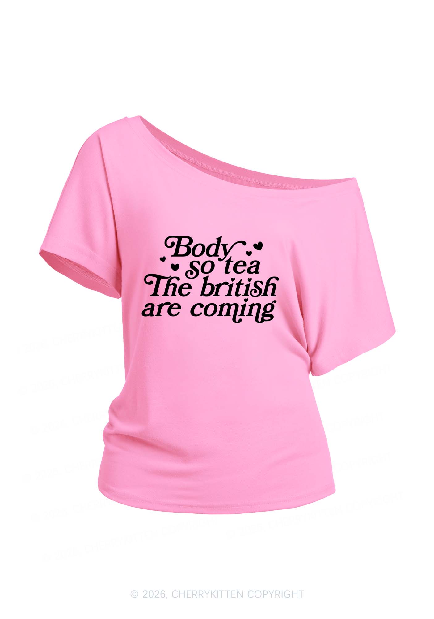 The British Are Coming Y2K Off Shoulder Tee Cherrykitten
