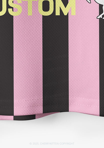 Custom Team Stripe Y2K Crop Sport Jersey Shirts Cherrykitten