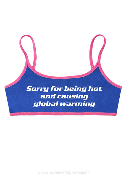 Sorry For Causing Global Warming Y2K Super Crop Cami Cherrykitten