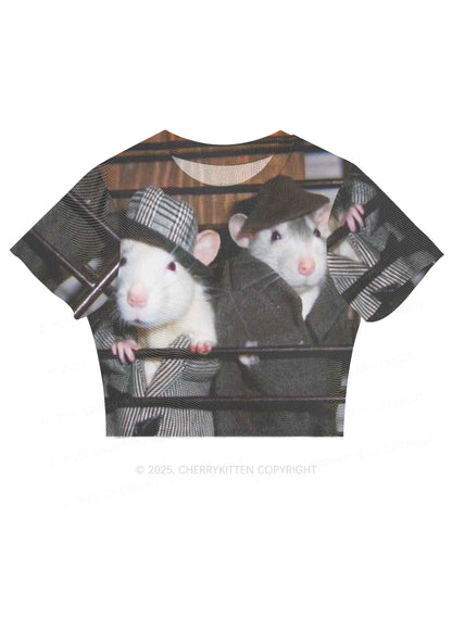 Gentlemen Rats Y2K Mesh Crop Top Cherrykitten