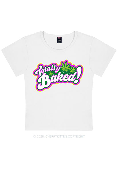 Totally Baked Y2K Baby Tee Cherrykitten
