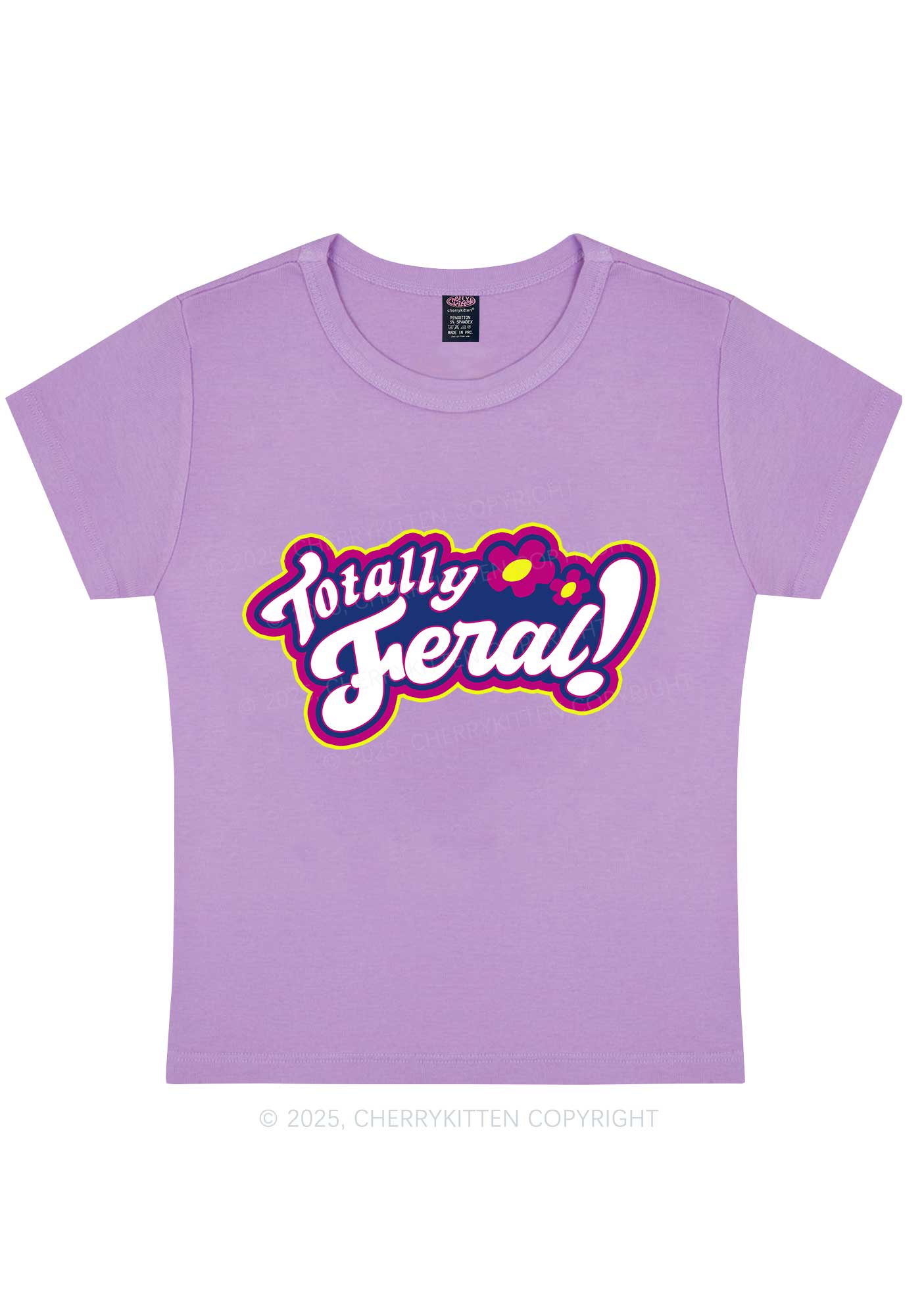 Totally Feral Y2K Baby Tee Cherrykitten