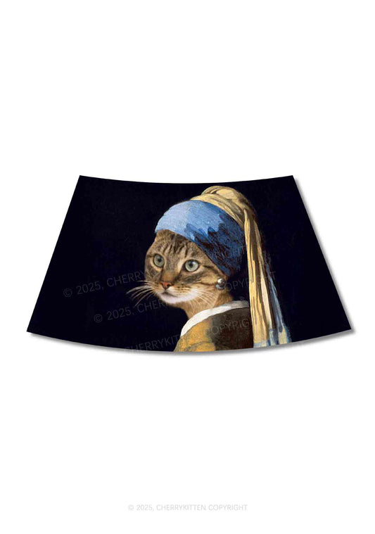 The Lady Cat Y2K Print Mini Skirt Cherrykitten