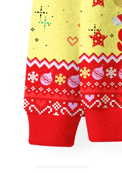 Put Out For Santa Y2K Christmas Cardigan Knit Sweatshirt Cherrykitten