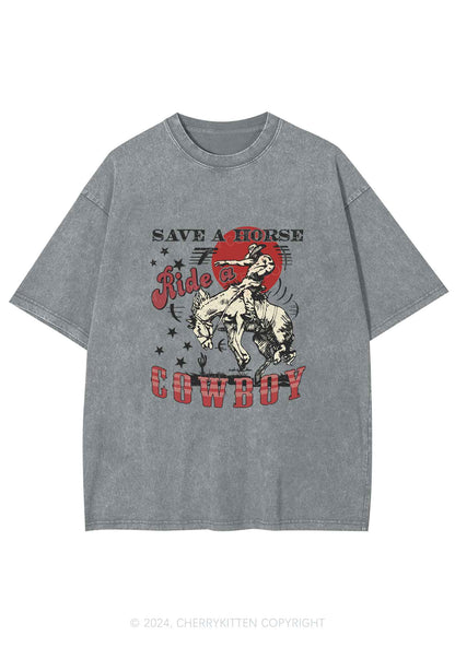 Ride A Cowboy Y2K Washed Tee Cherrykitten