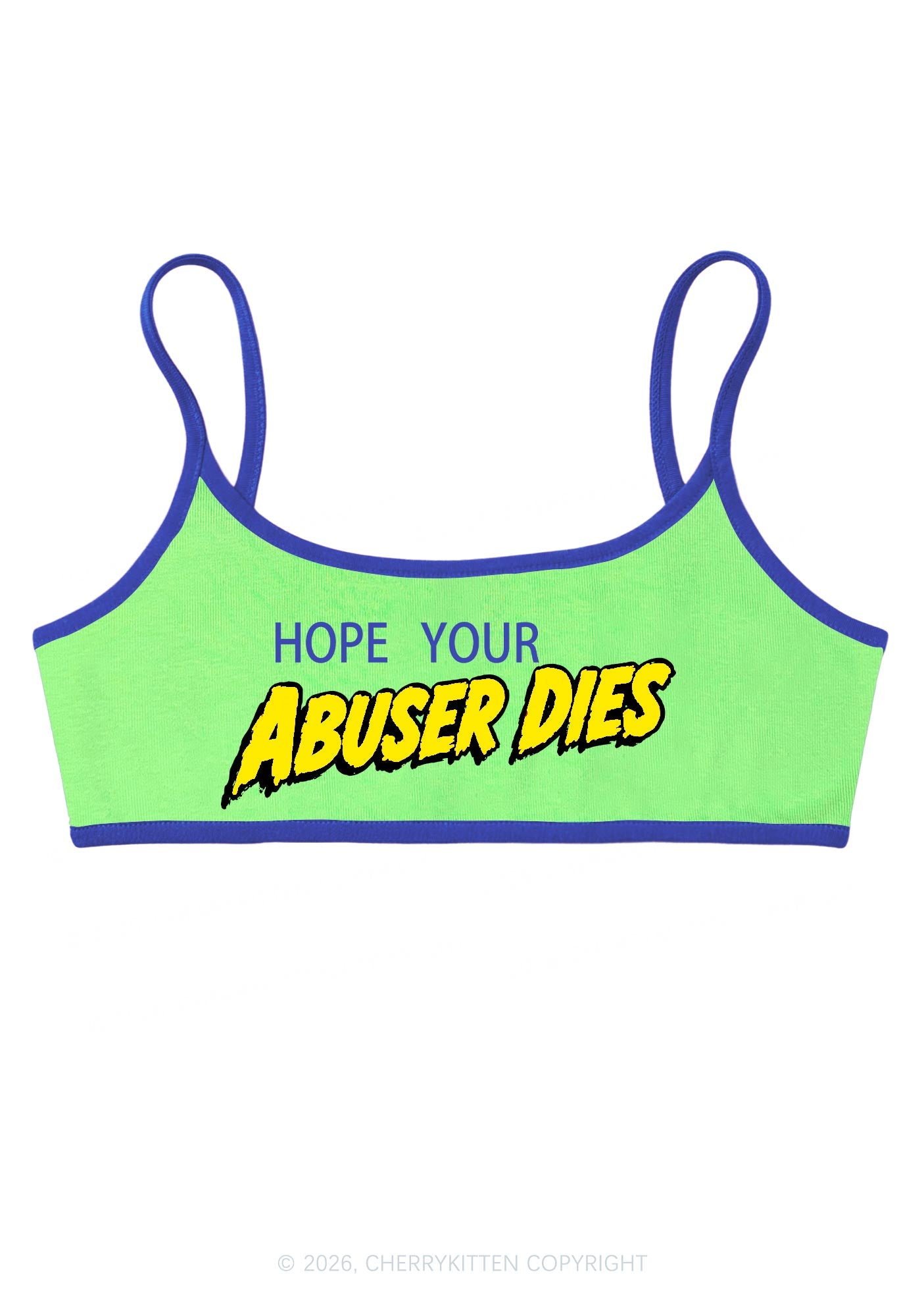 Hope Your Abuser Dies Y2K Super Crop Cami Cherrykitten