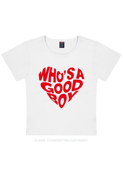 Whos A Good Boy Valentine's Day Y2K Baby Tee Cherrykitten