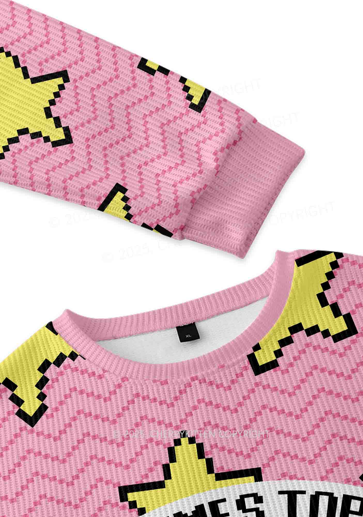 I Let Femmes Top Me Pride Y2K Christmas Knit Sweatshirt Cherrykitten