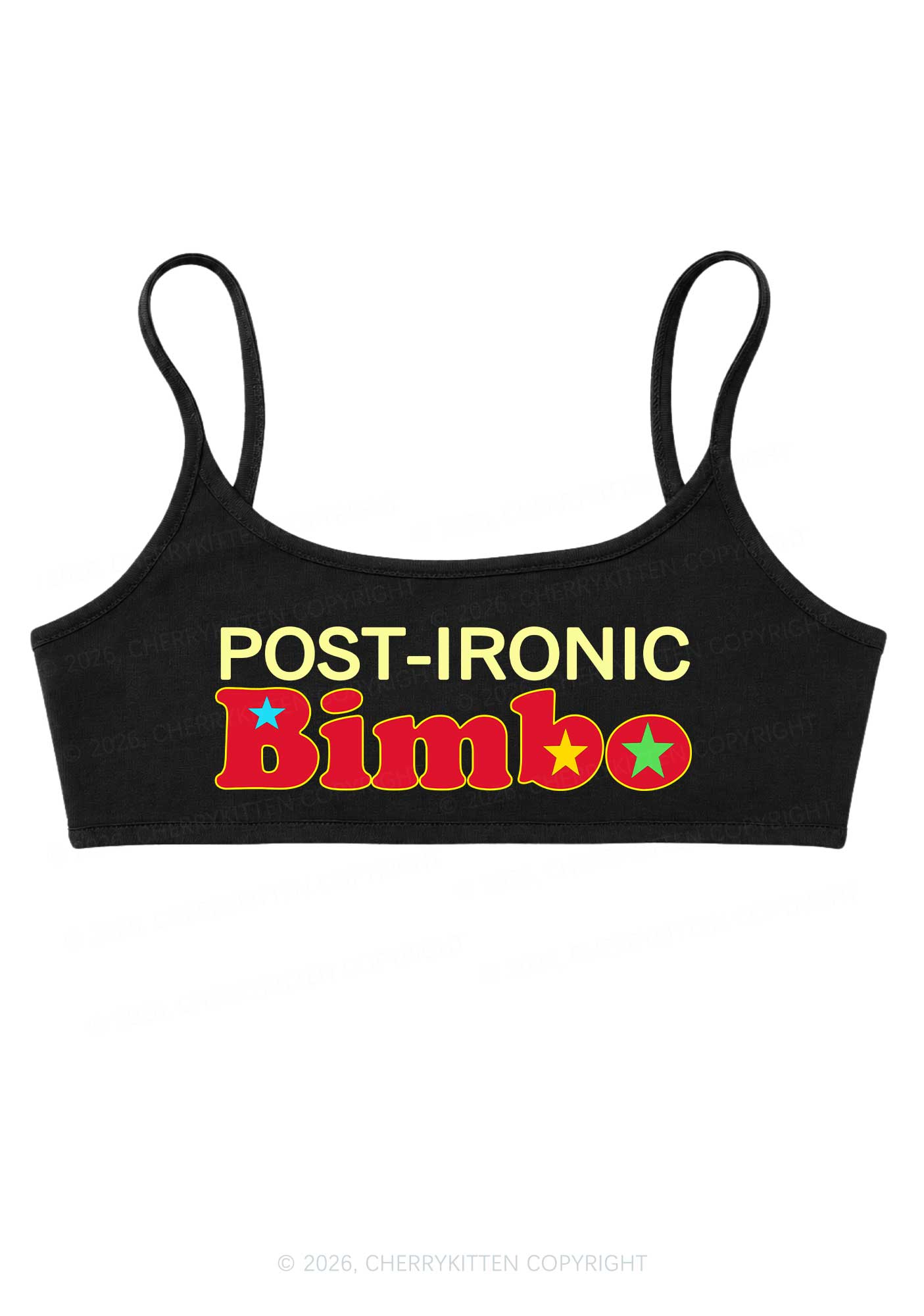 Post Ironic Bimbo Y2K Super Crop Cami Cherrykitten