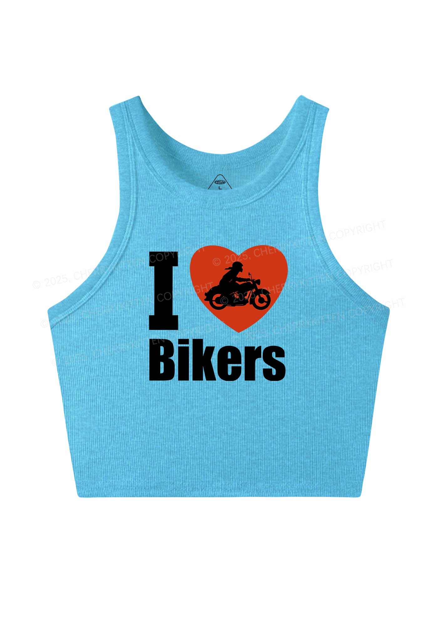 I Love Bikers Y2K Crop Tank Top Cherrykitten
