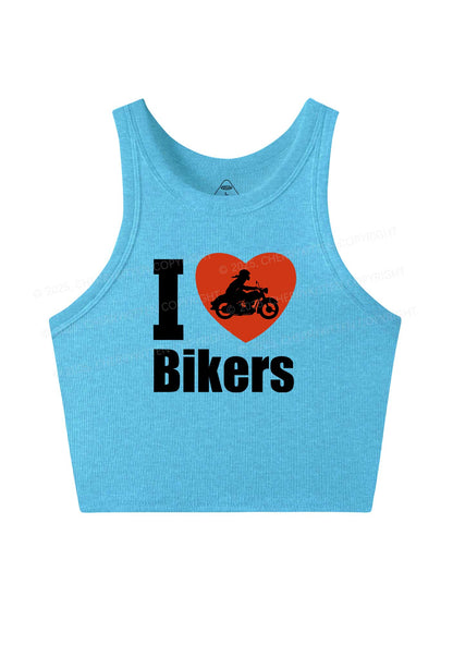 I Love Bikers Y2K Crop Tank Top Cherrykitten