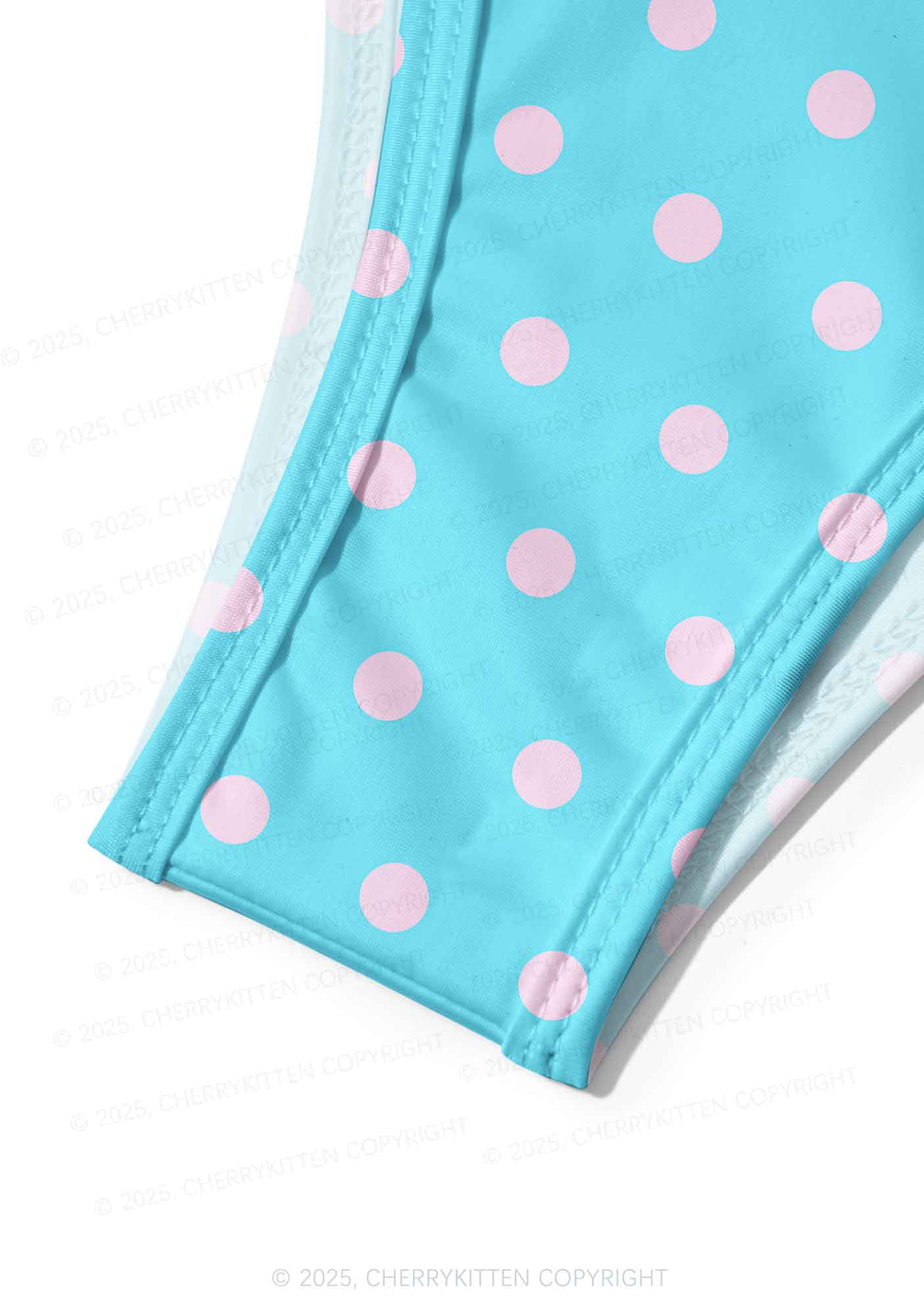 Blue And Pink Dots Y2K Print Bikini Set Cherrykitten