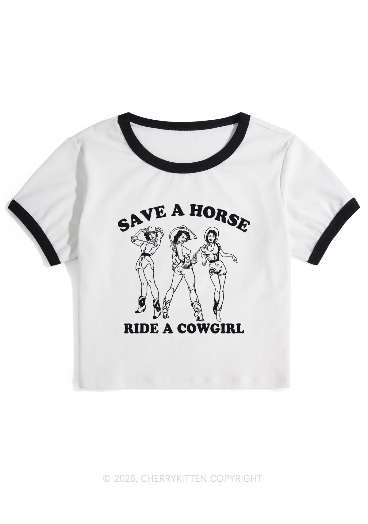 Ride A Cowgirl Pride Y2K Ringer Tee Cherrykitten