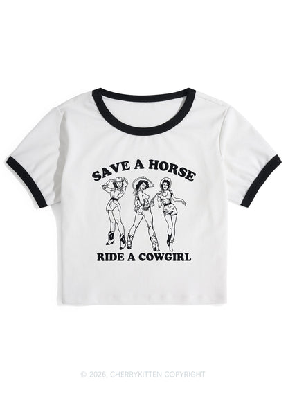 Ride A Cowgirl Pride Y2K Ringer Tee Cherrykitten