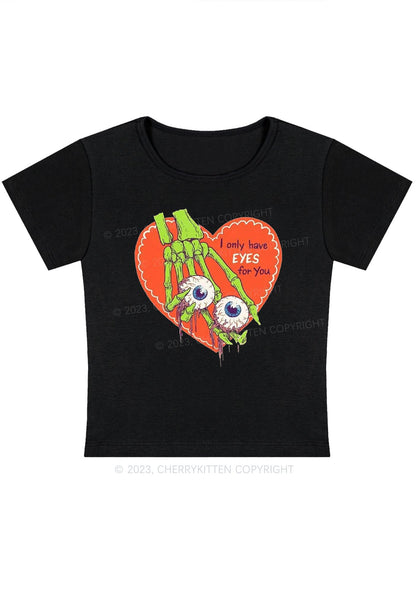 I Only Have Eyes For You Halloween Baby Tee Cherrykitten