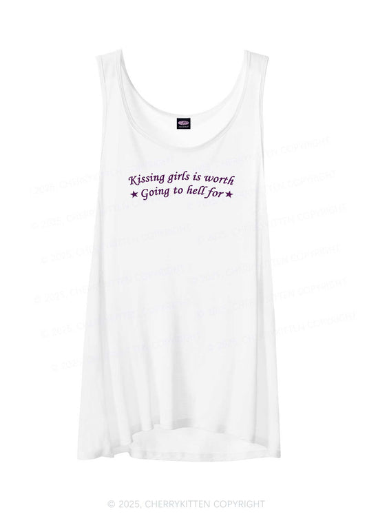 Kissing Girls is Worth Pride Y2K Sheer Boyfriend Tank Cherrykitten