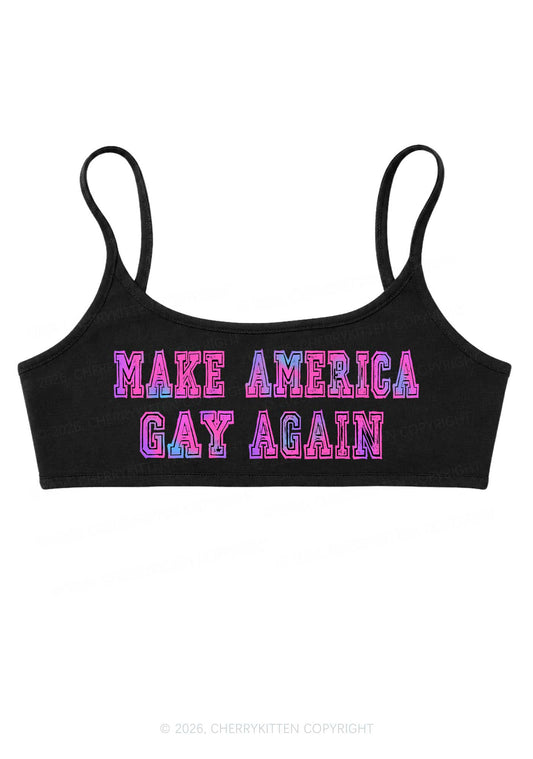 Make America Gay Again Y2K Super Crop Cami Cherrykitten