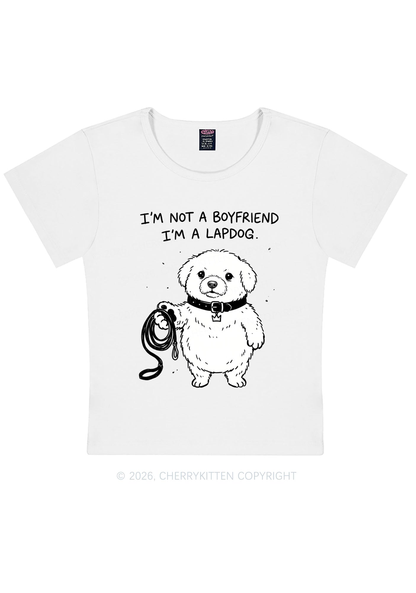 Im A Lapdog Y2K Baby Tee Cherrykitten