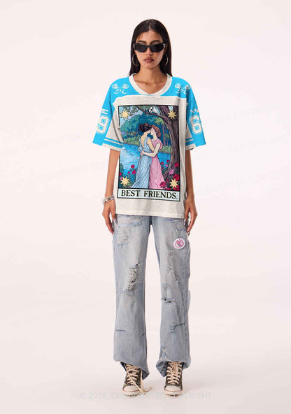 Blue Best Friends Pride Y2K Sport Jersey Shirts Cherrykitten