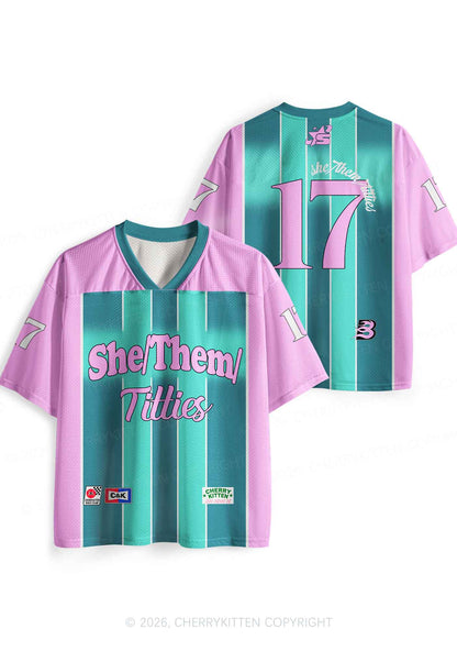 Green Stripes She Them Txtties Pride Y2K Sport Jersey Shirts Cherrykitten