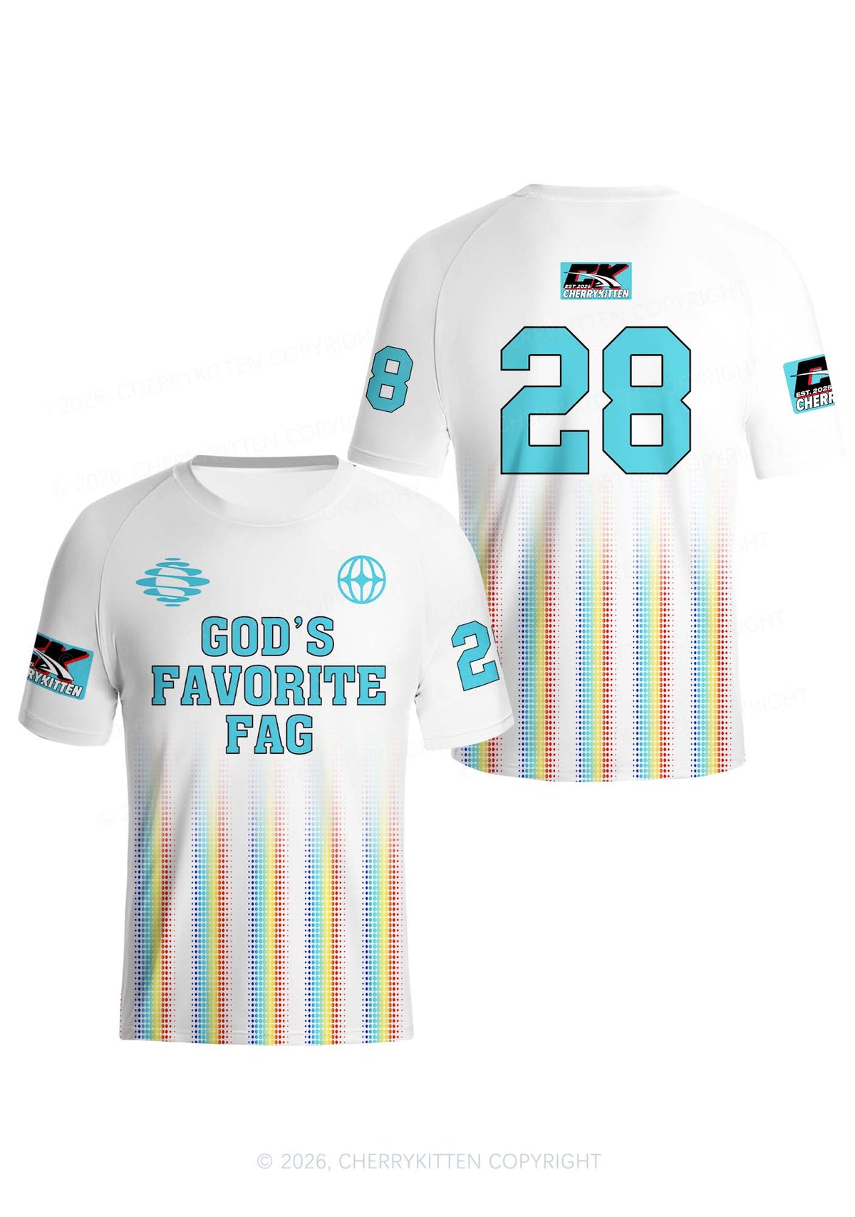 Gods Favorite Fag Pride Y2K Football Jersey Shirts Cherrykitten