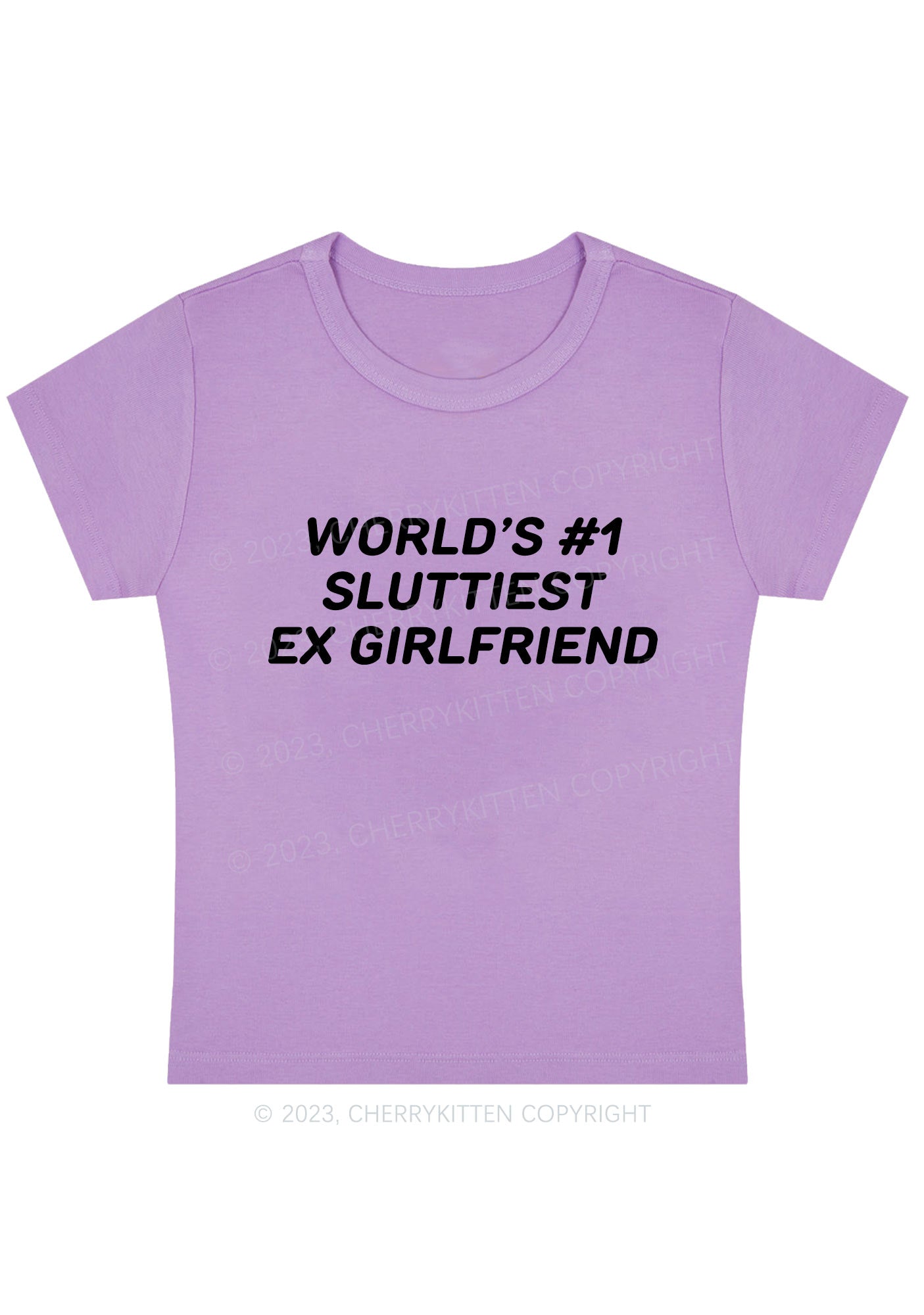 Curvy World's First Slxttiest Ex Girlfriend Y2K Baby Tee Cherrykitten