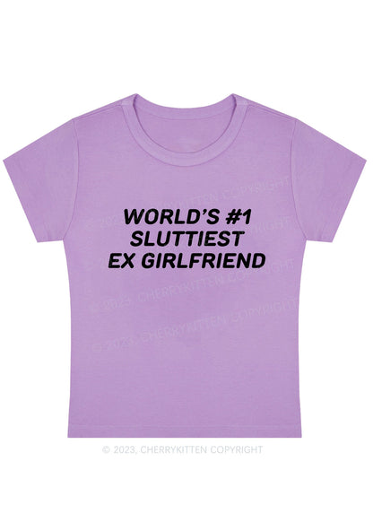 Curvy World's First Slxttiest Ex Girlfriend Y2K Baby Tee Cherrykitten