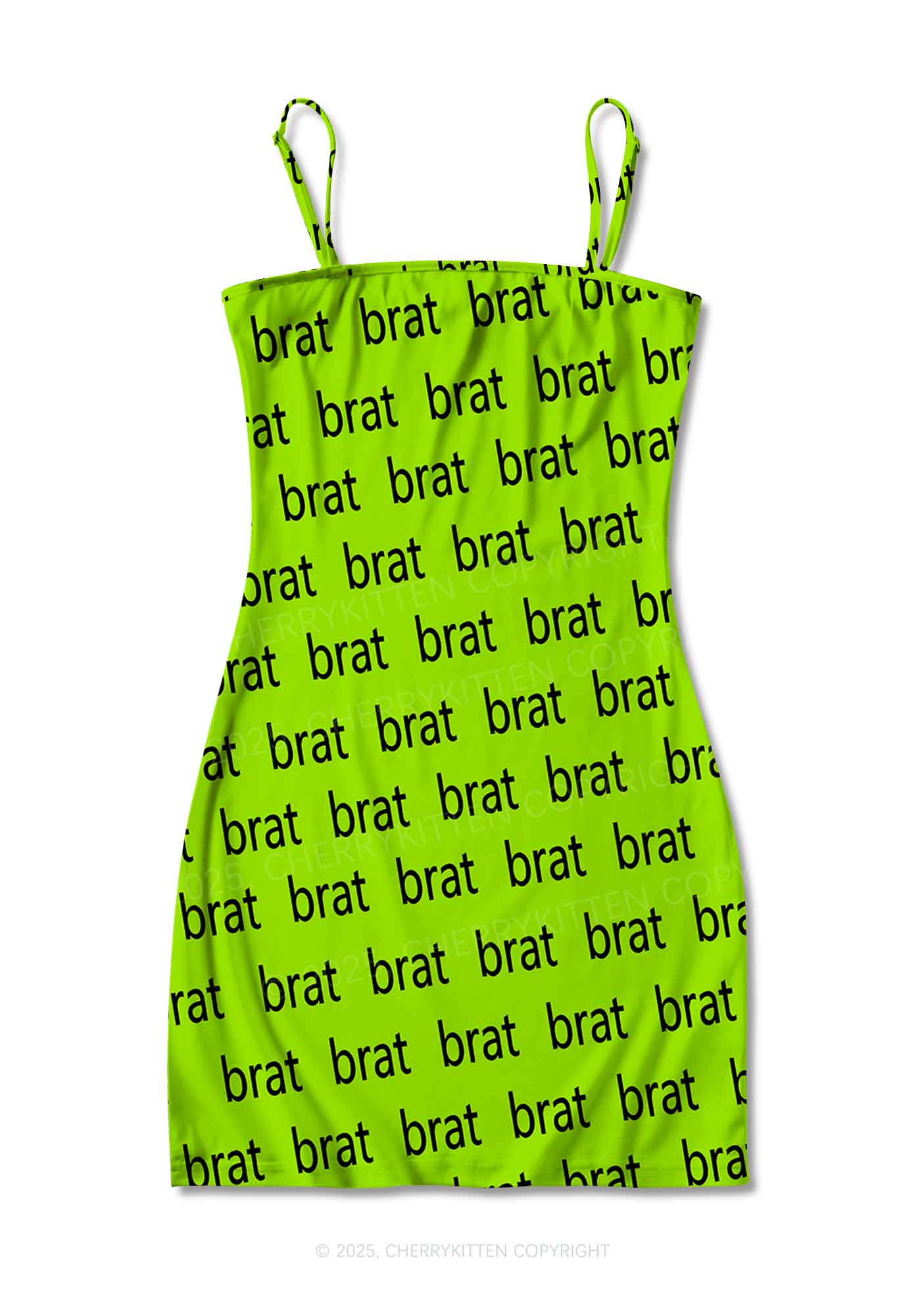 Brat Summer Y2K Print Slip Dress Cherrykitten