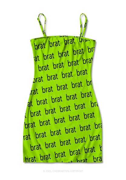 Brat Summer Y2K Print Slip Dress Cherrykitten