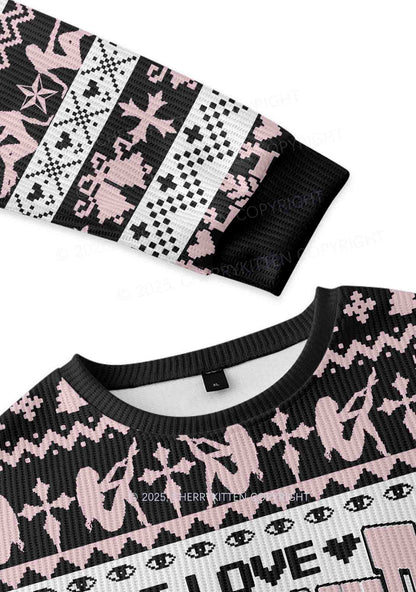 I Love S Boys Y2K Knit Sweatshirt Cherrykitten